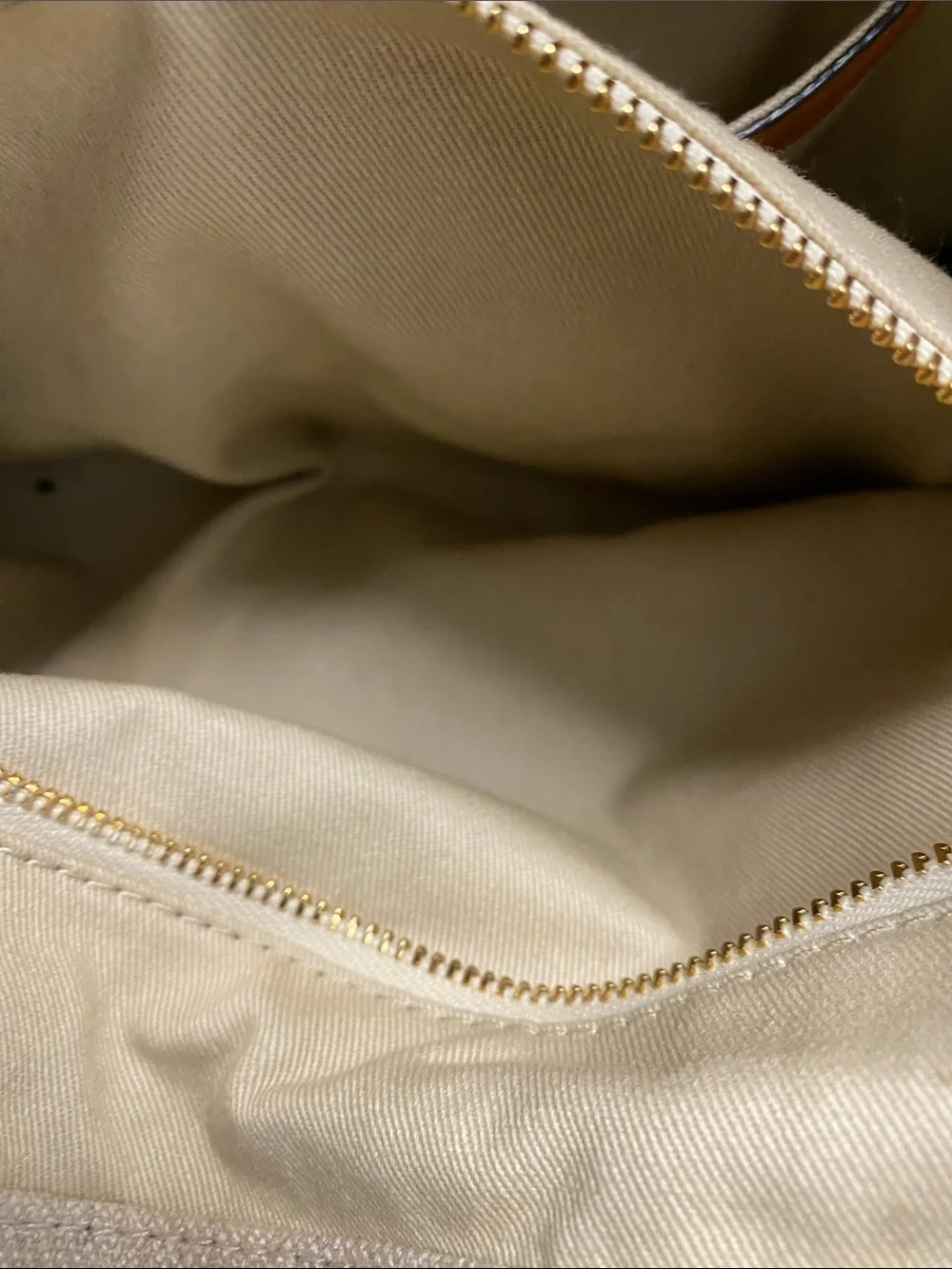 Tory Burch Canvas Tote with Tan Leather Trim and Embroidered Medallion